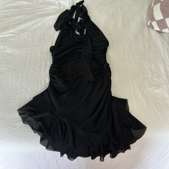 Princess Polly Gina Asymmetric Mini Dress Black - Picture 2 of 3